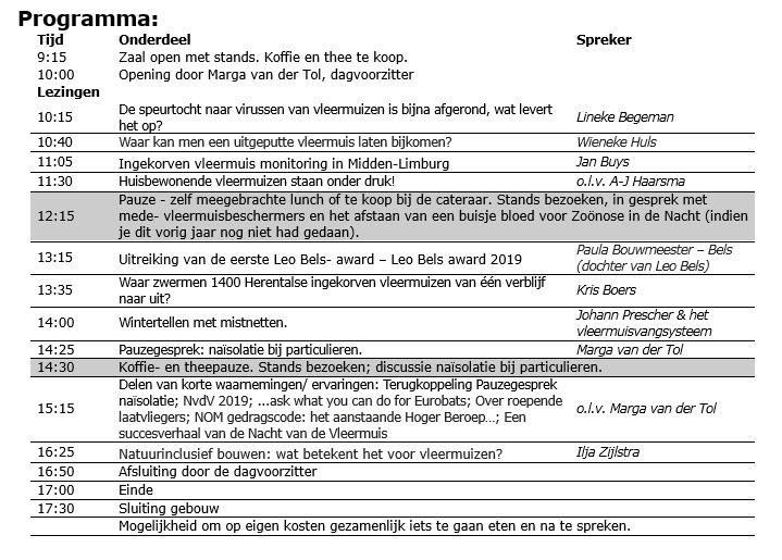 Programma van de VLEN-dag 2019 