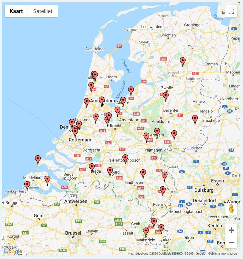 Excursielocaties Nacht van de Vleermuis 2020