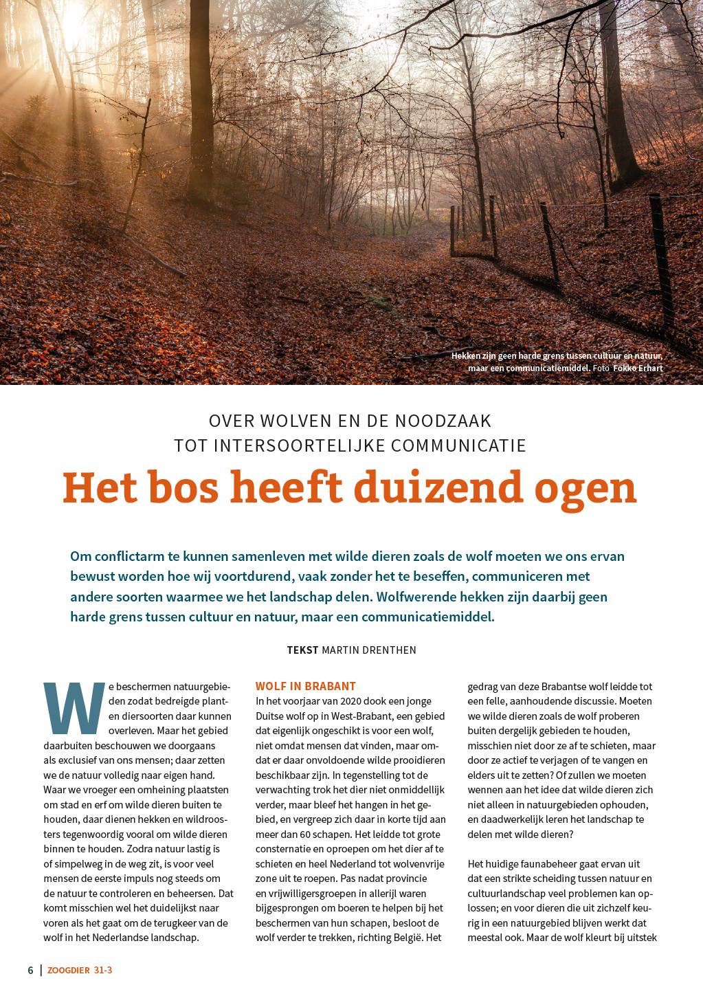 Bos heeft duizend ogen