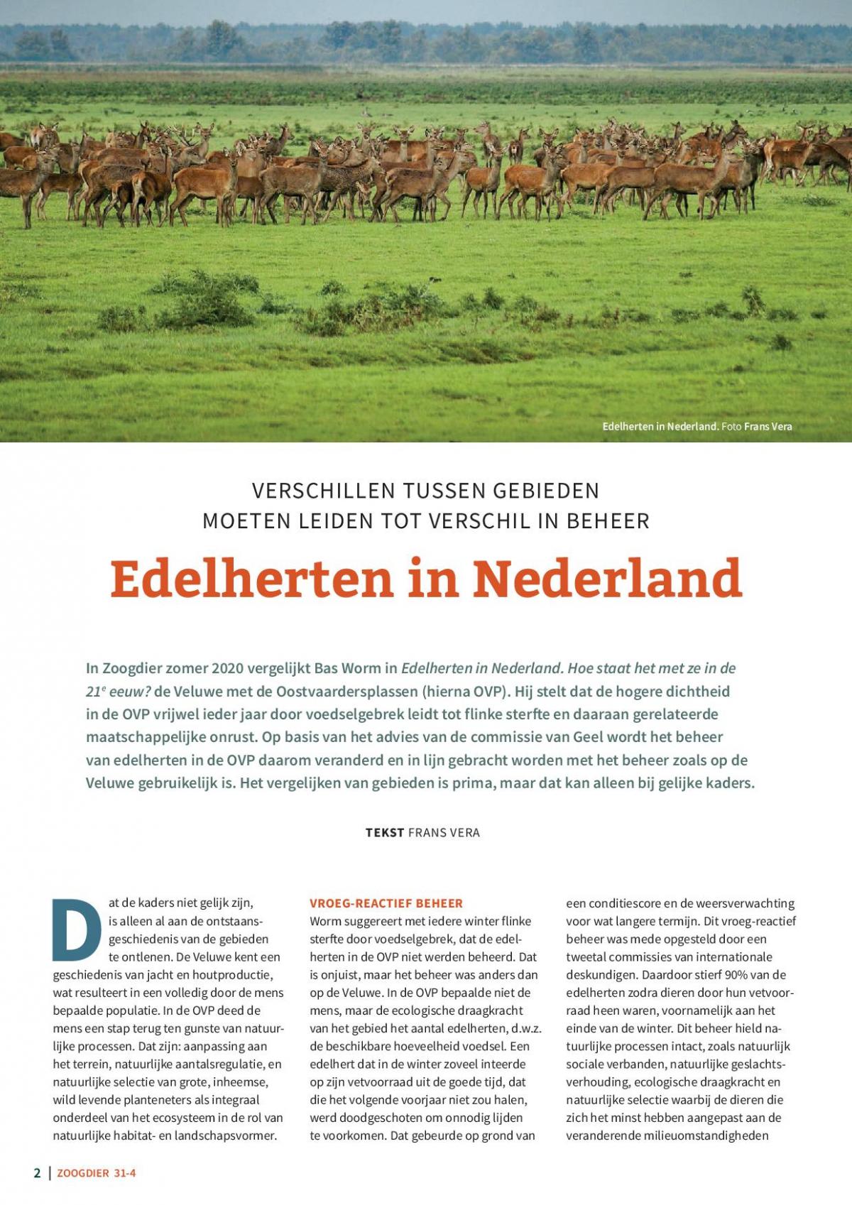 Zoogdier 31-4 Edelherten in Nederland