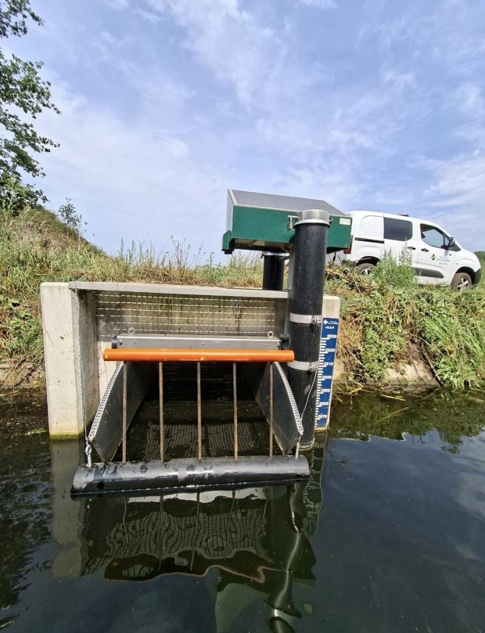 Mobiel rooster in stuw (bron: André Boom)