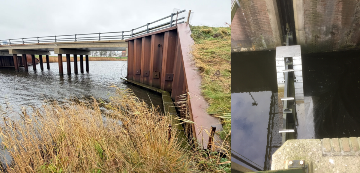 Otterplanken kunnen niet alleen bij bruggen, maar ook bij sluizen worden aangelegd (bron: Johann Prescher en Harrie Bosma)